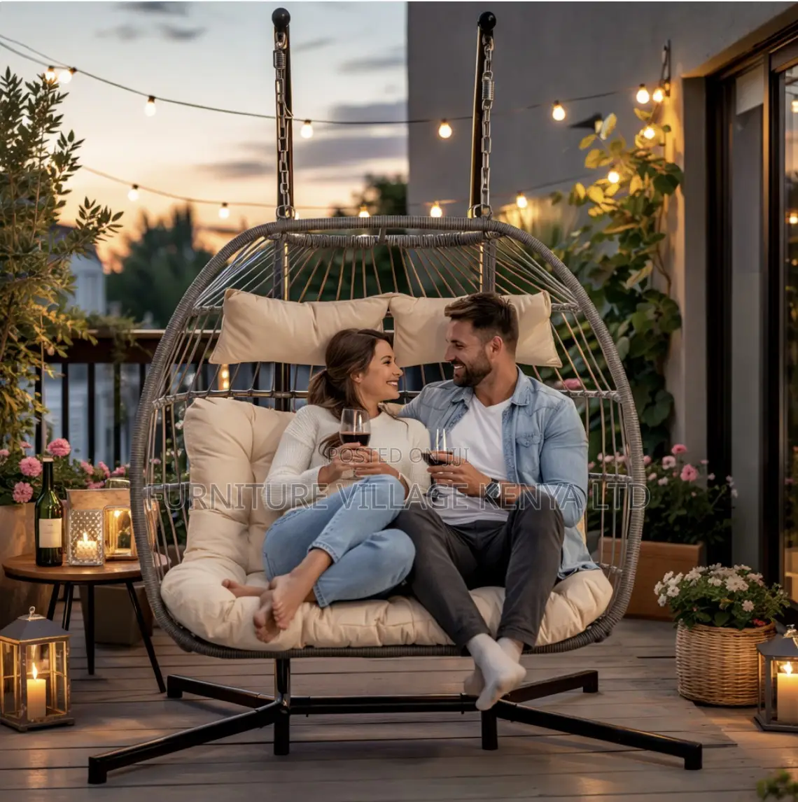 2-Seater Leisure Outdoor Swing Hammock Chair