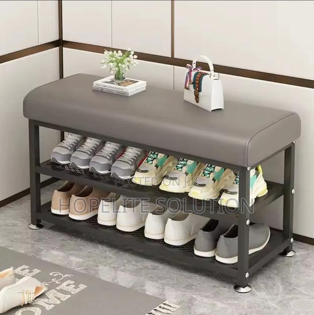 Entryway Shoe Rack With Padded Seat