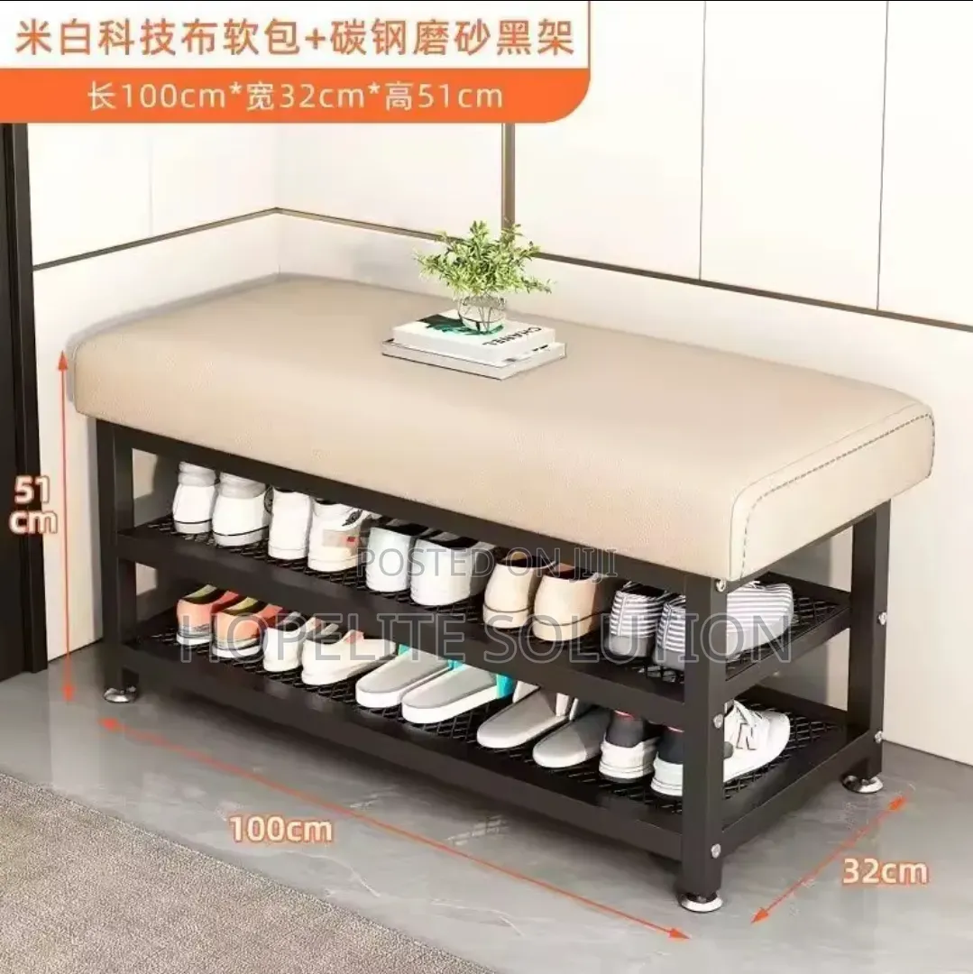 Entryway Shoe Rack With Padded Seat