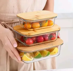 3 in 1 Snack Storage Box With Wooden Lid