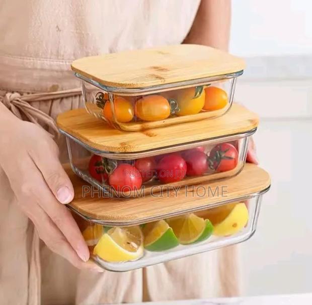 3 in 1 Snack Storage Box With Wooden Lid