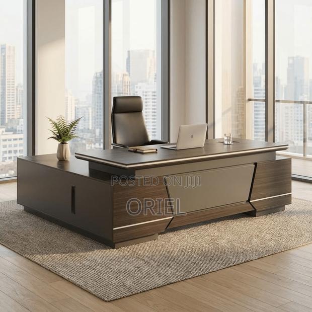 Office Desk : Office 2.4m Executive C.E.O L-Shaped Desk - thumbnail 2