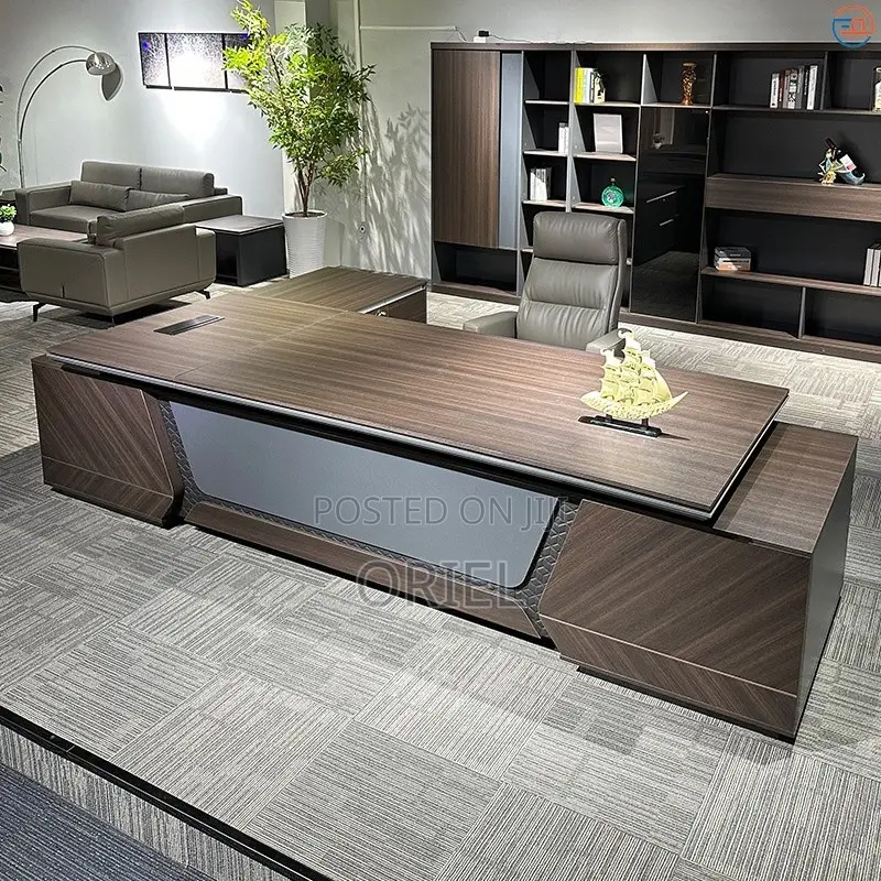 Office Desk : Office 2.4m Executive C.E.O L-Shaped Desk