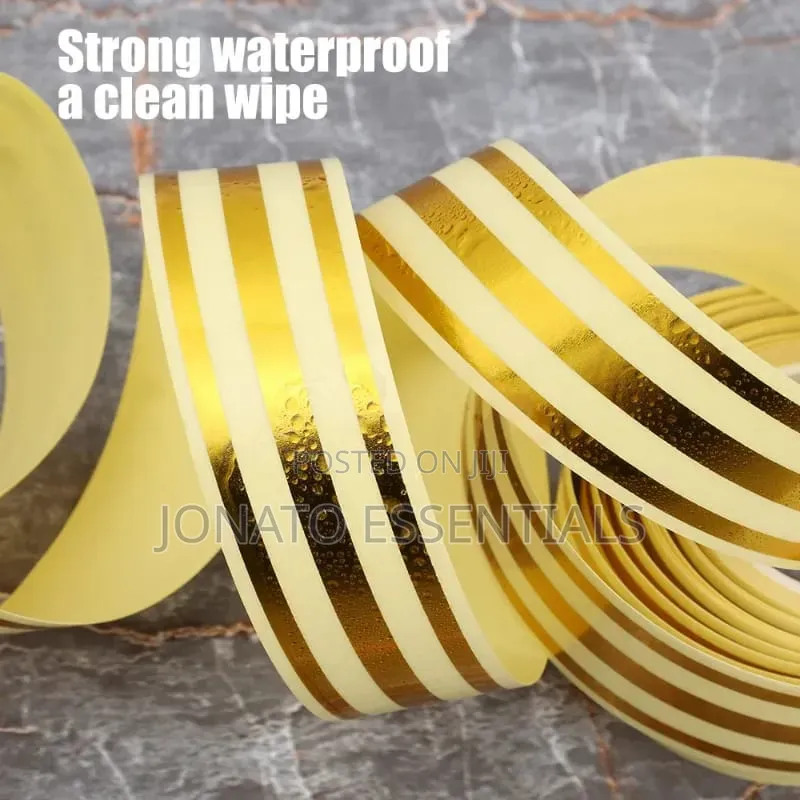 Self Adhesive Tile Gap Tape Waterproof Gold Decor Ribbon Strip