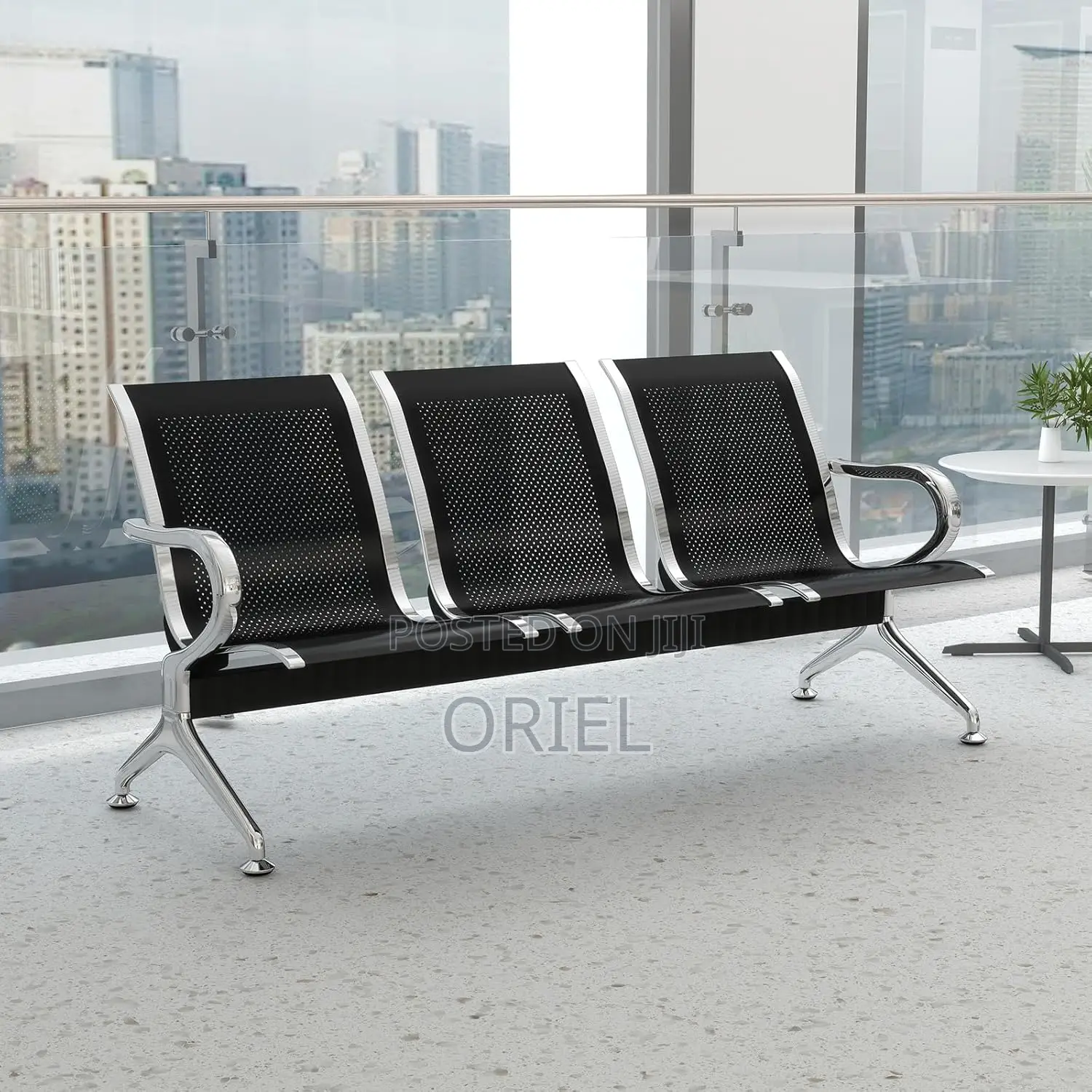 Office Bench : 3-Seat Office Waiting Room Bench