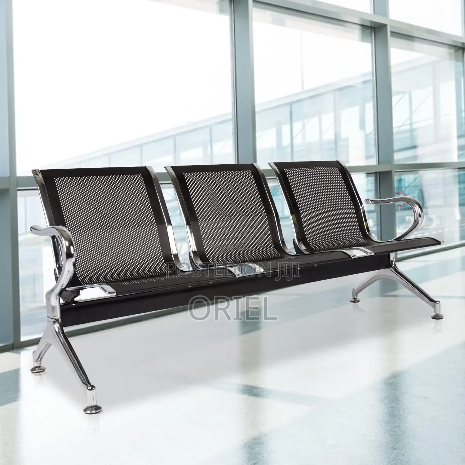 Office Bench : 3-Seat Office Waiting Room Bench
