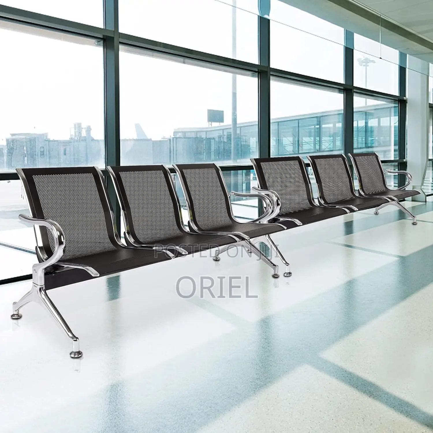 Office Bench : 3-Seat Office Waiting Room Bench