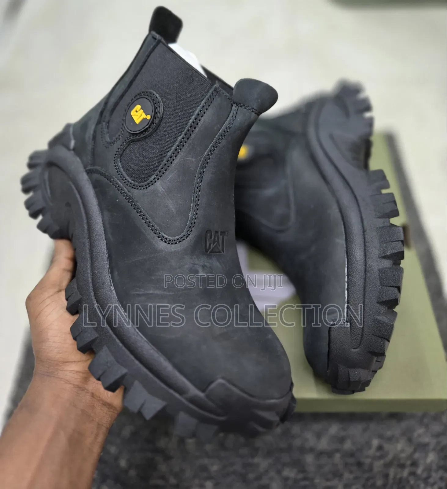 Caterpillar Men Leather Boots Yellow/Black -Work Streetwear Boots