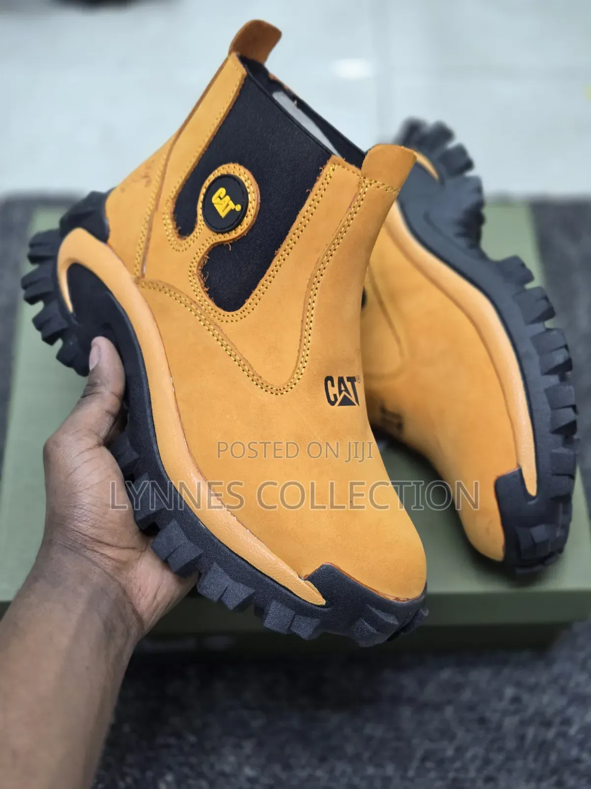 Caterpillar Men Leather Boots Yellow/Black -Work Streetwear Boots