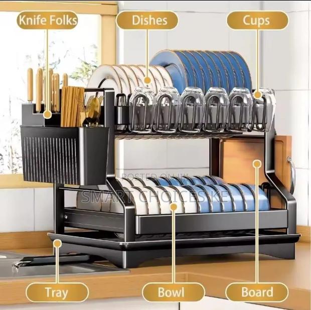 High Quality Kitchen Dish Bowl Drainer Rack With Drain Basket - thumbnail 3