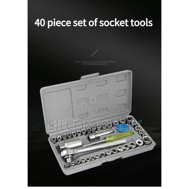 40-in-1 Socket Wrench Set High Steel Drive Ratchet Socket Tool Kit - thumbnail 2