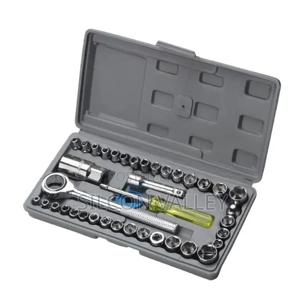 40-in-1 Socket Wrench Set High Steel Drive Ratchet Socket Tool Kit - thumbnail 3