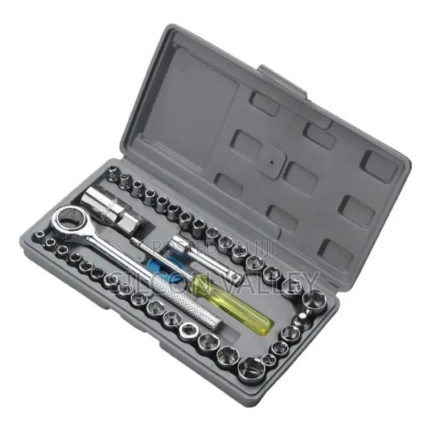 40-in-1 Socket Wrench Set High Steel Drive Ratchet Socket Tool Kit - thumbnail 4
