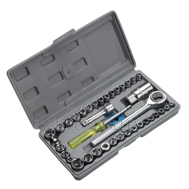 40-in-1 Socket Wrench Set High Steel Drive Ratchet Socket Tool Kit - thumbnail 5