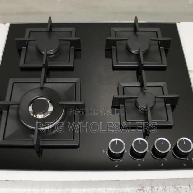 Roch 60cm Built-in Gas Hob Black Glass