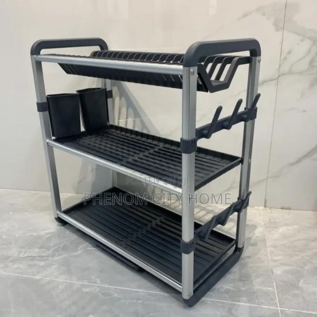 3 Tier Premium Aluminium+Plastic Dishrack
