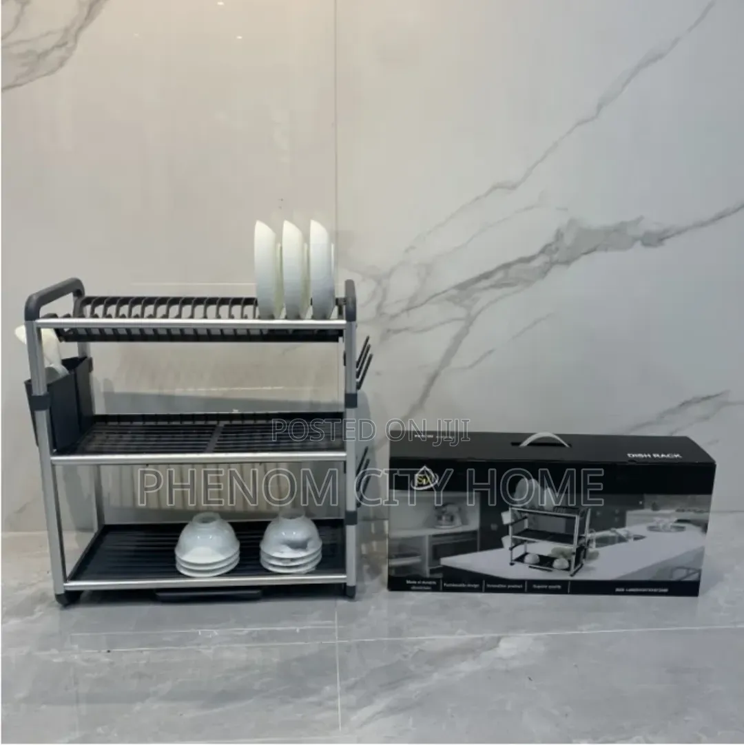 3 Tier Premium Aluminium+Plastic Dishrack