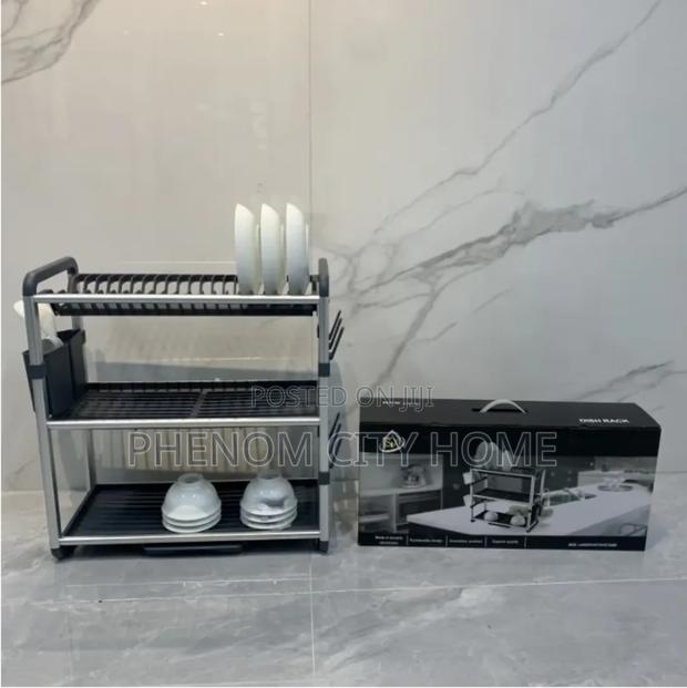 3 Tier Premium Aluminium+Plastic Dishrack - thumbnail 2
