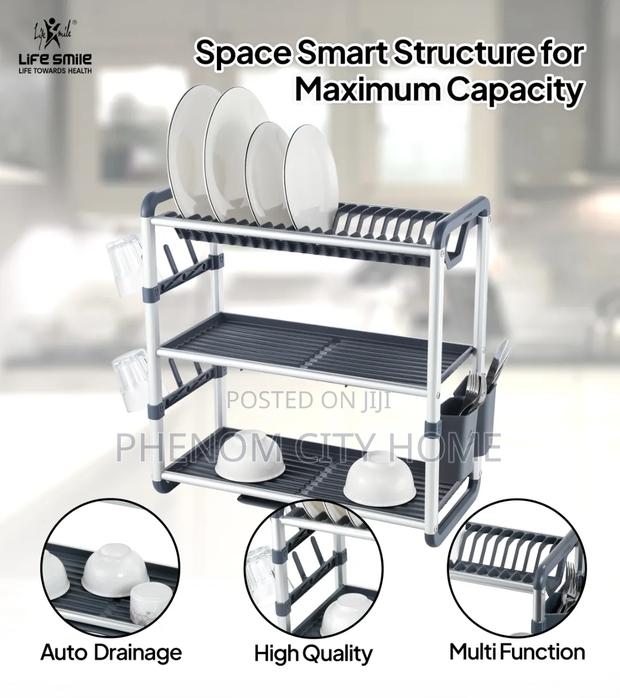 Anti Rust Aluminium+Plastic Dishrack