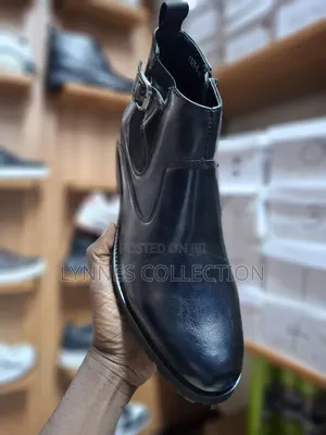 Men Official Black Boots - Premium Formal Leather Footwear