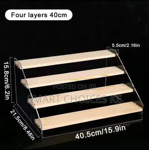 4-Tier Bamboo Acrylic Multipurpose Stand