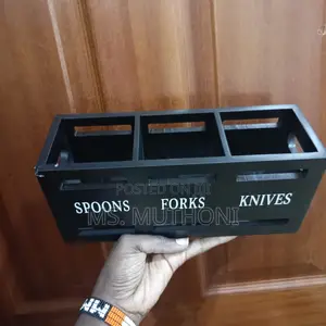 *3-Compartment Eco-Friendly Wooden Cutlery Holder*