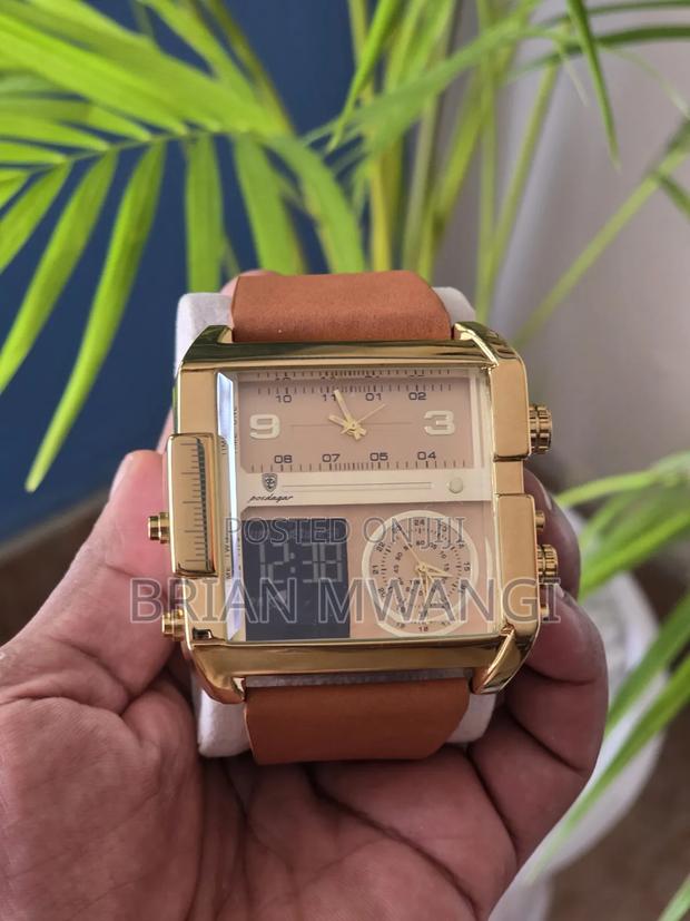 Poedagar Gold Edition Multifunction Luxury Dual Time Wrist
Watch