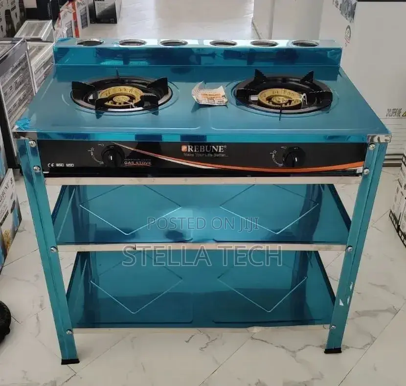 Heavy Duty Rebune Double Burner Standing Gas Stove