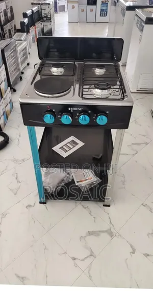 Rebune 3gas +1 Electric Burner Standing Gas Stove With Shelves