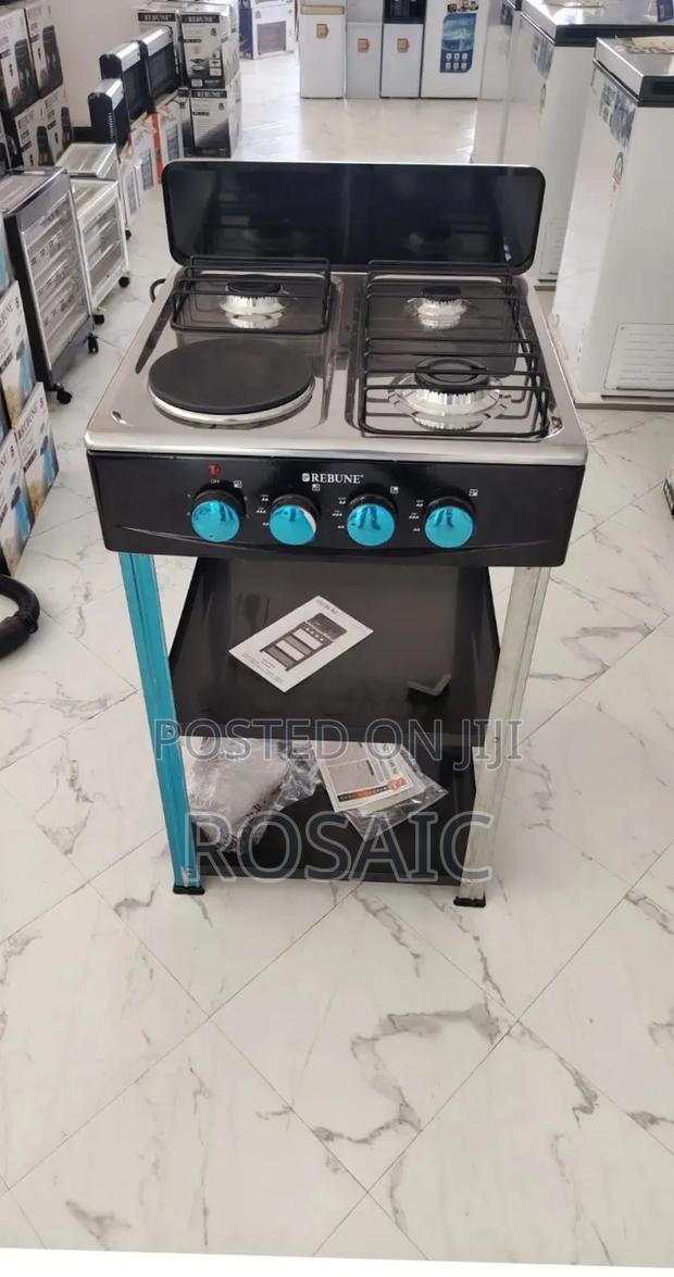 Rebune 3gas +1 Electric Burner Standing Gas Stove With Shelves