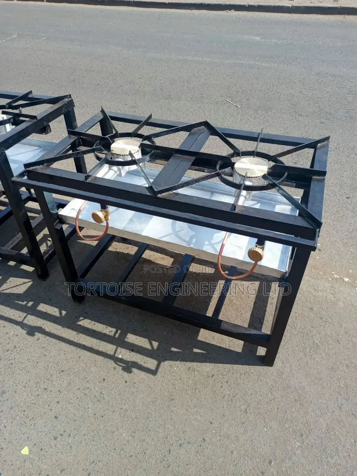 Mild Steel Two Burner Gas Stove Size 90cm by 55cm