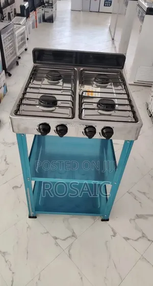 Rebune Four Burner Standing Gas Stove With Shelves