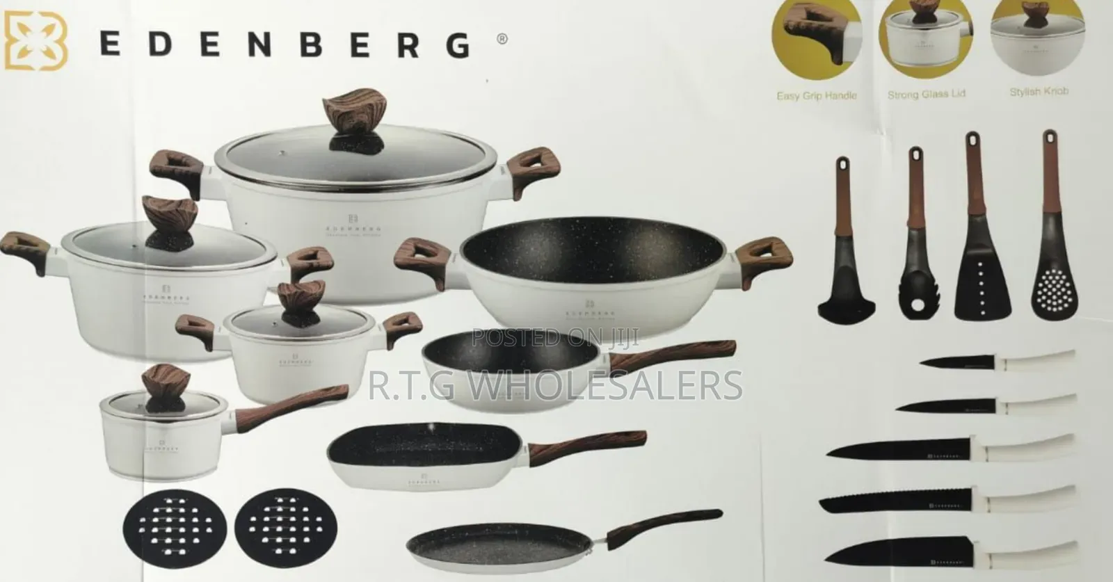 Edenberg 23pc White Induction Cookware Set