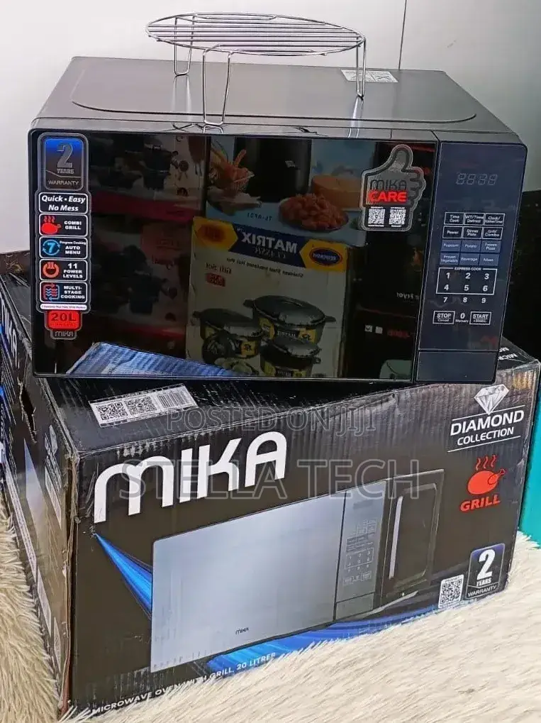 Mika Microwave Oven Grill 20ltr With 1000w Grill Silver