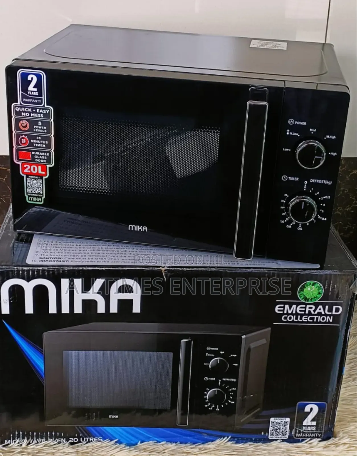 20 Litres Mika Manual Microwave (Black)