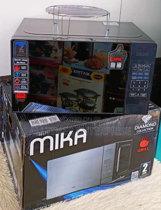 Mika Microwave Oven Grill 20ltr With 1000w Grill Silver