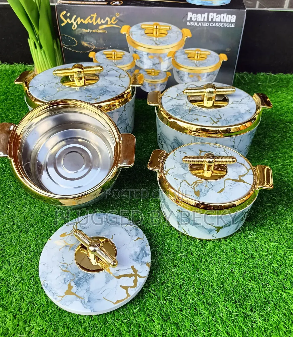 Hot Pot Set of 4 Pc Pearl Platina