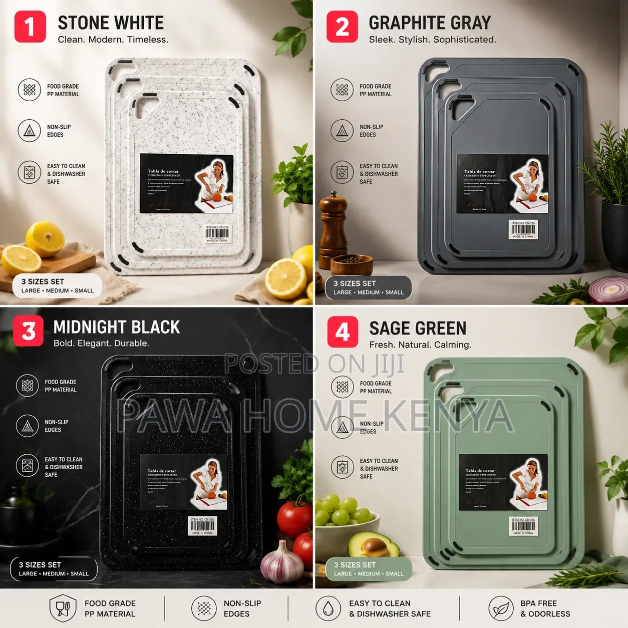 3pc Marble Chopping Board