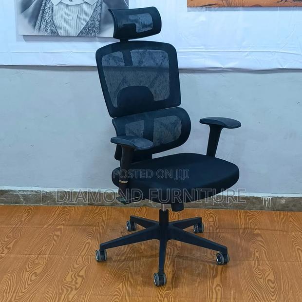 High Back Ergonomic Mesh Office Chair With Headrest Lumbar Support - thumbnail 4