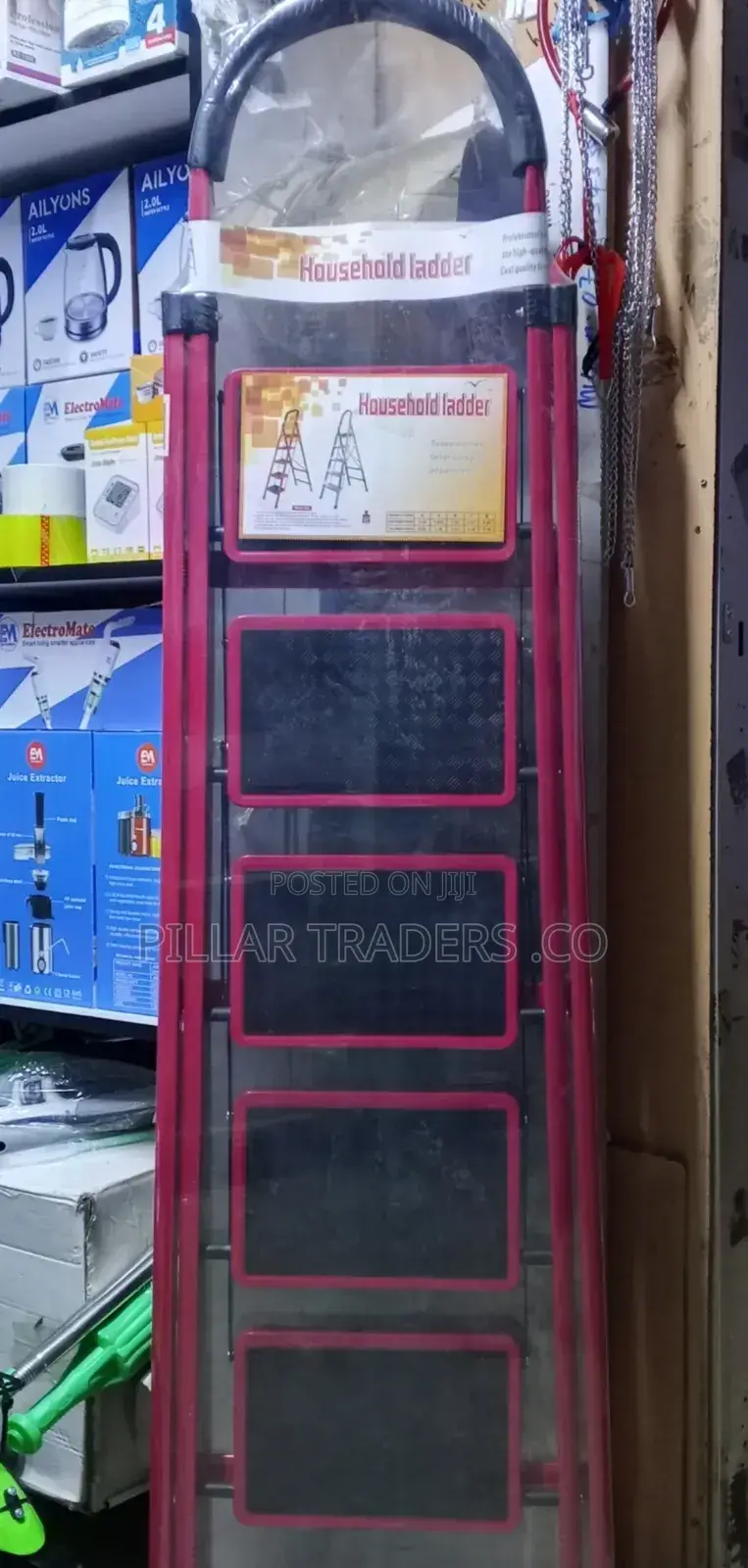 5 Step Household Ladder - Foldable Anti-Slip Step Ladder.
