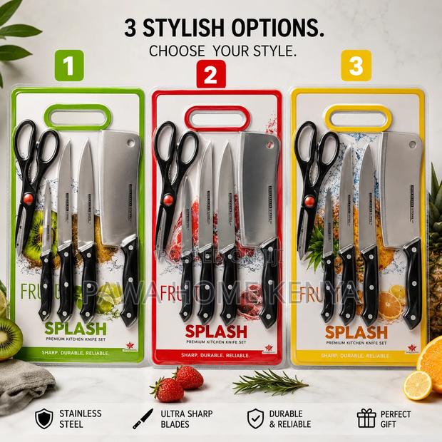 6 in 1 Knife Set With Chopping Board