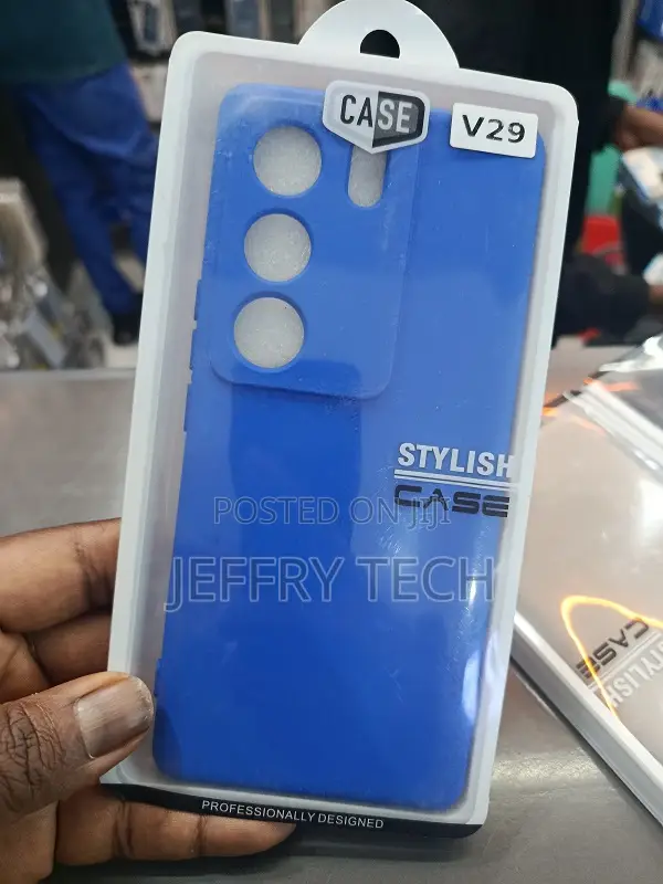 Stylish Case Blue Silicone Phone Cover for a Vivo V29.