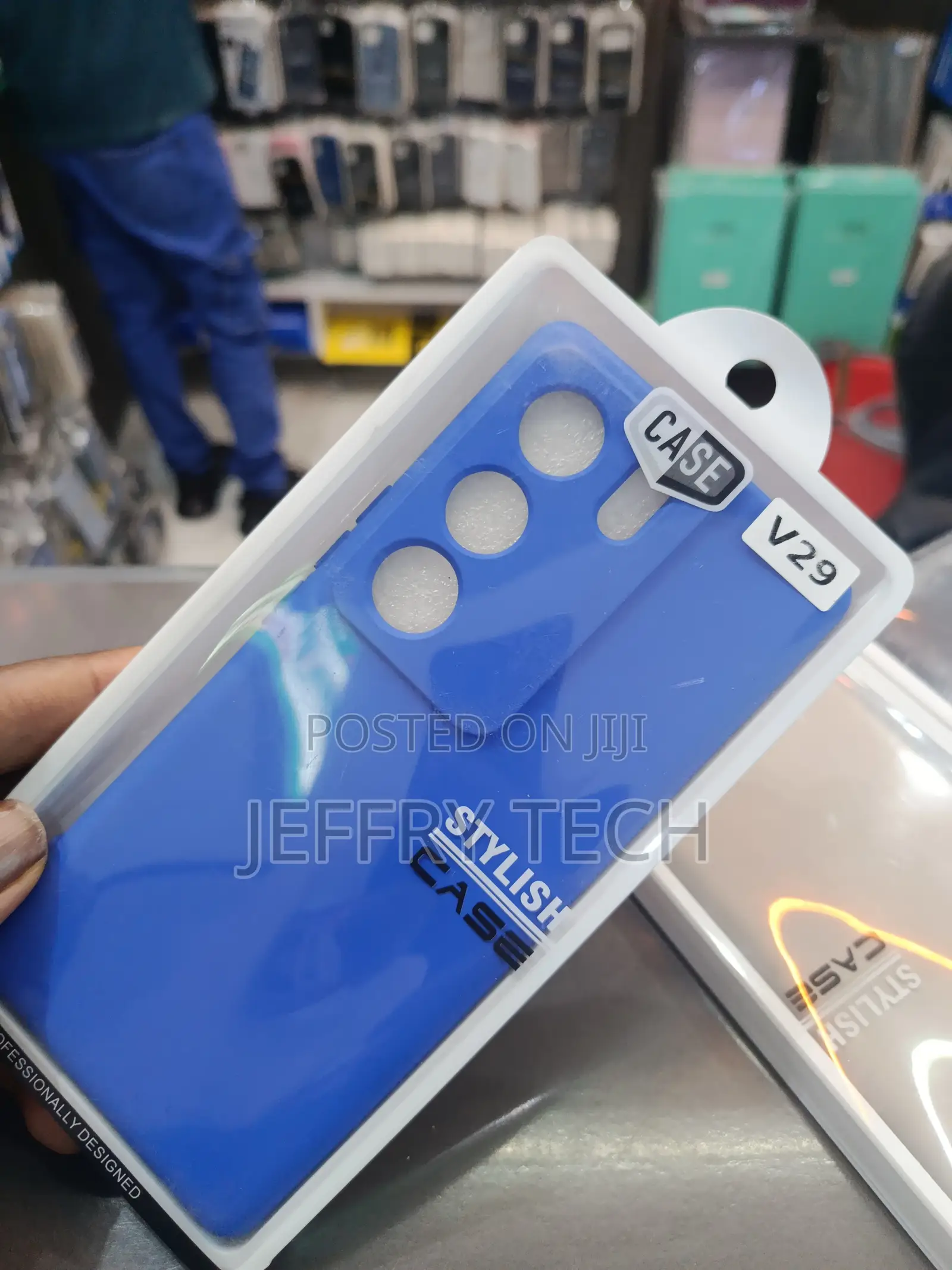 Stylish Case Blue Silicone Phone Cover for a Vivo V29.
