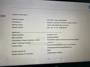 Desktop Computer HP Z240 16GB Intel Core i7 HDD 512GB