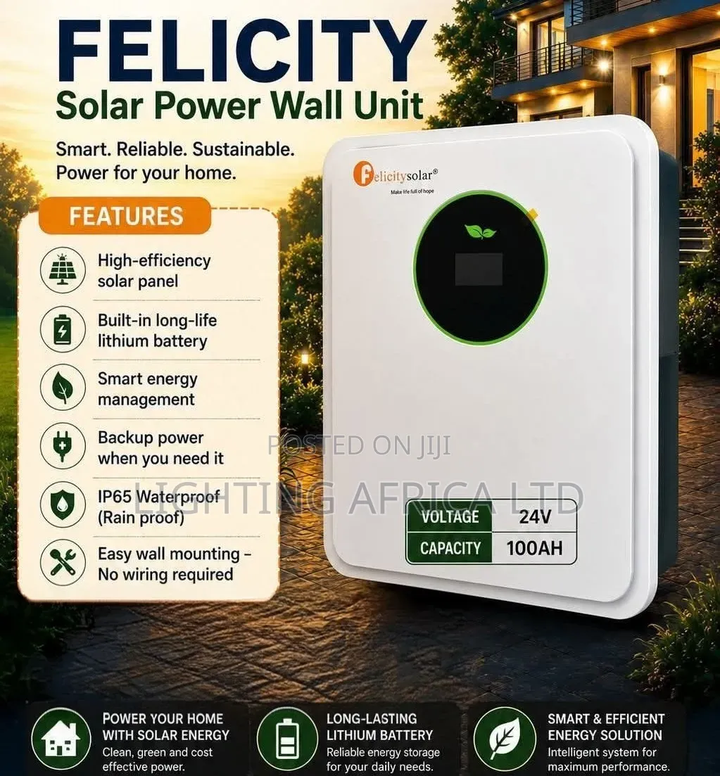 Felicity 24v - 100ah (2.56kwh) Lithium Ion Solar/ Backup Battery