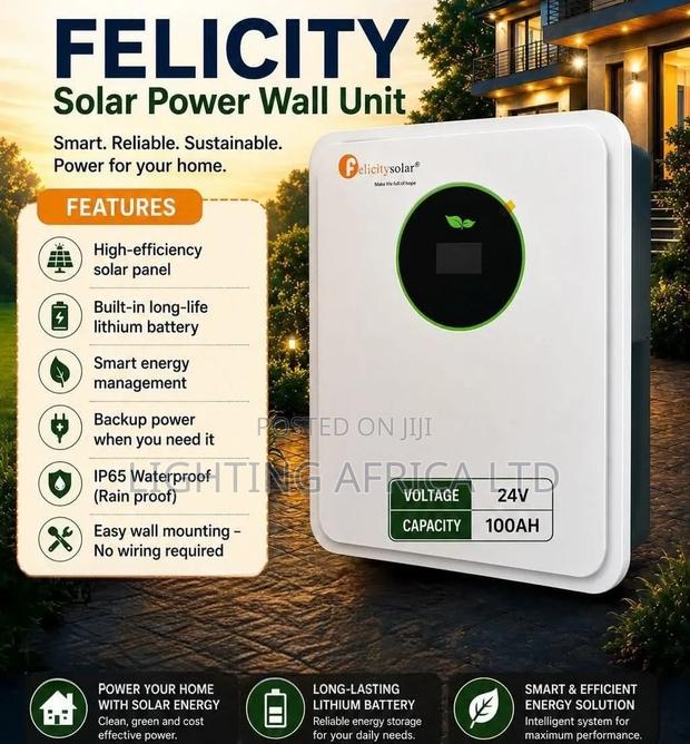 Felicity 24v - 100ah (2.56kwh) Lithium Ion Solar/ Backup Battery