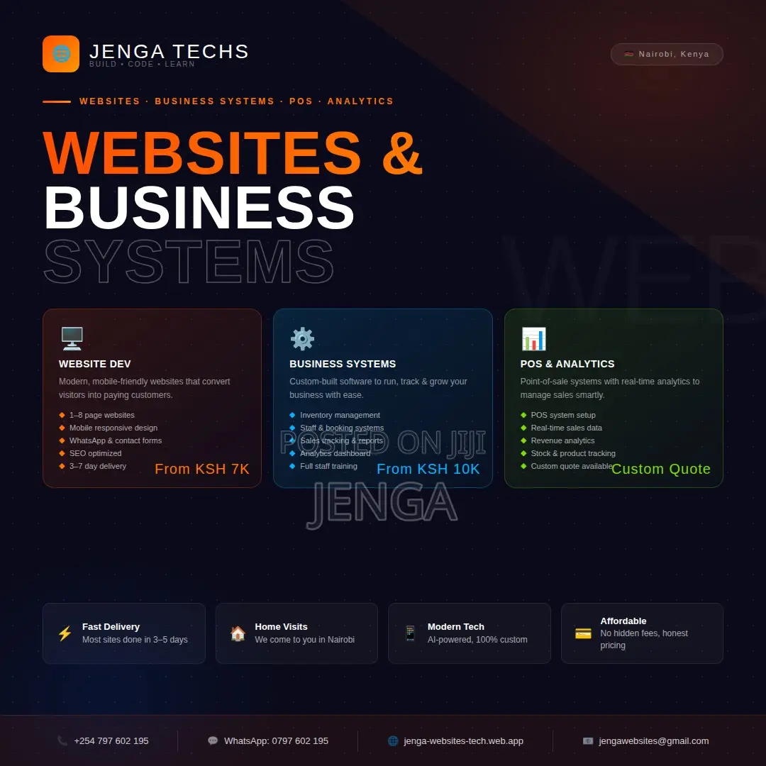 Custom Business Software Nairobi Inventory, Sales Booking Systems |