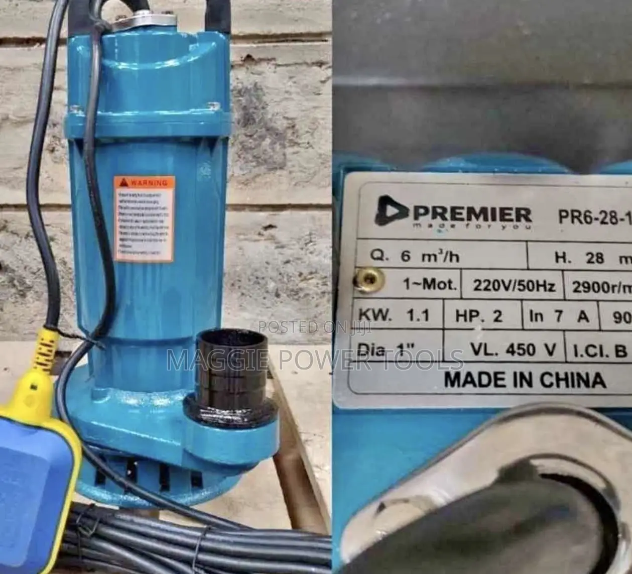 Premier 2hp Submersible Water Pump Electric/ Electric 2hp Submersible