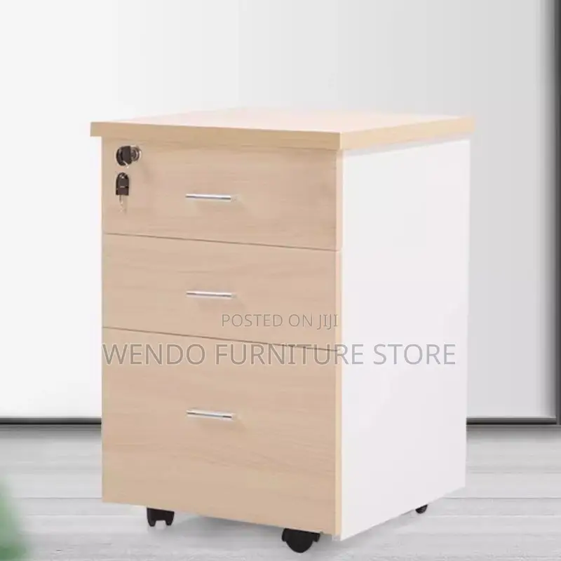 Office Cabinet : Light Wood 3-Drawer Mobile Office Cabinet