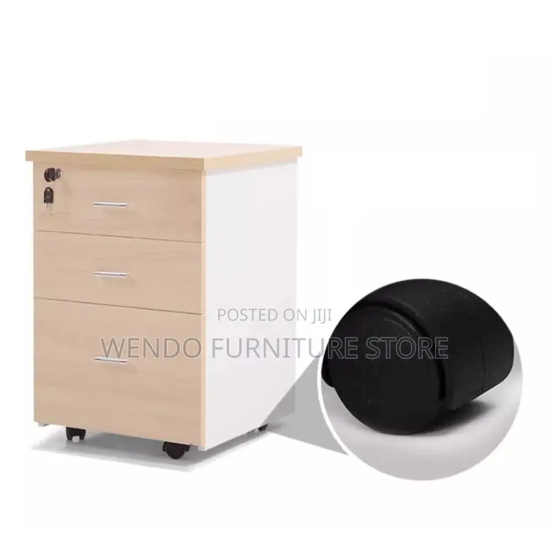 Office Cabinet : Light Wood 3-Drawer Mobile Office Cabinet